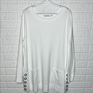 Soft Surroundings Long Sleeve Tunic with Button Detail